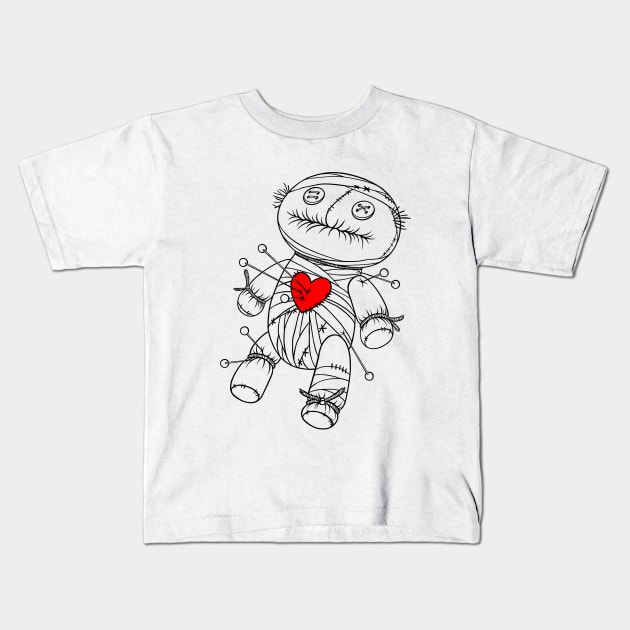 Voodoo Doll Kids T-Shirt by OccultOmaStore